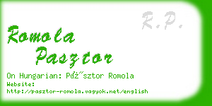 romola pasztor business card